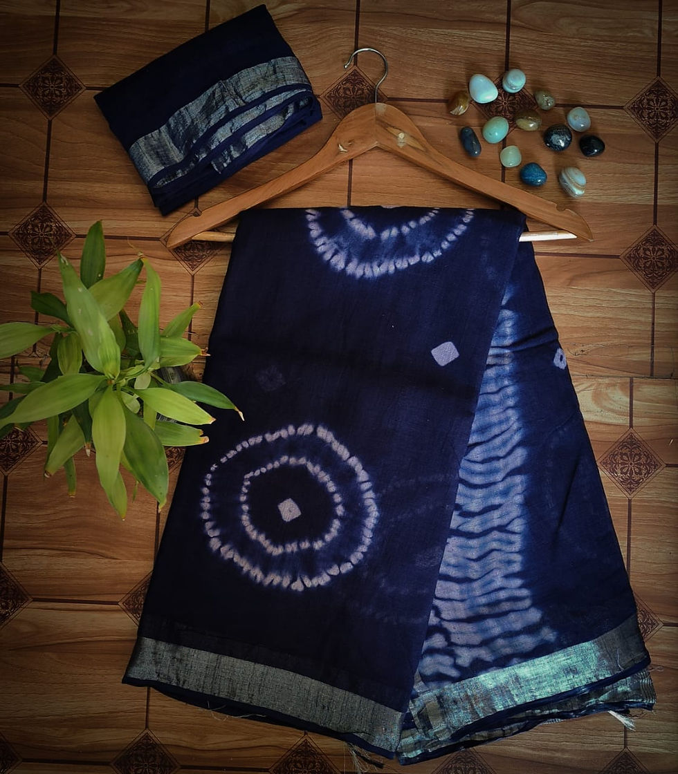 39 Hand Block Print Linen Saree
