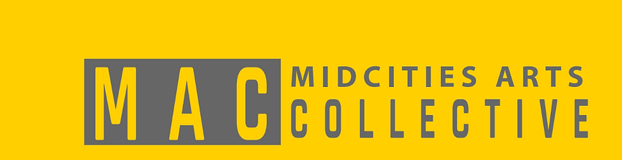 Mid Cities Arts Collective Logo on a yellow background