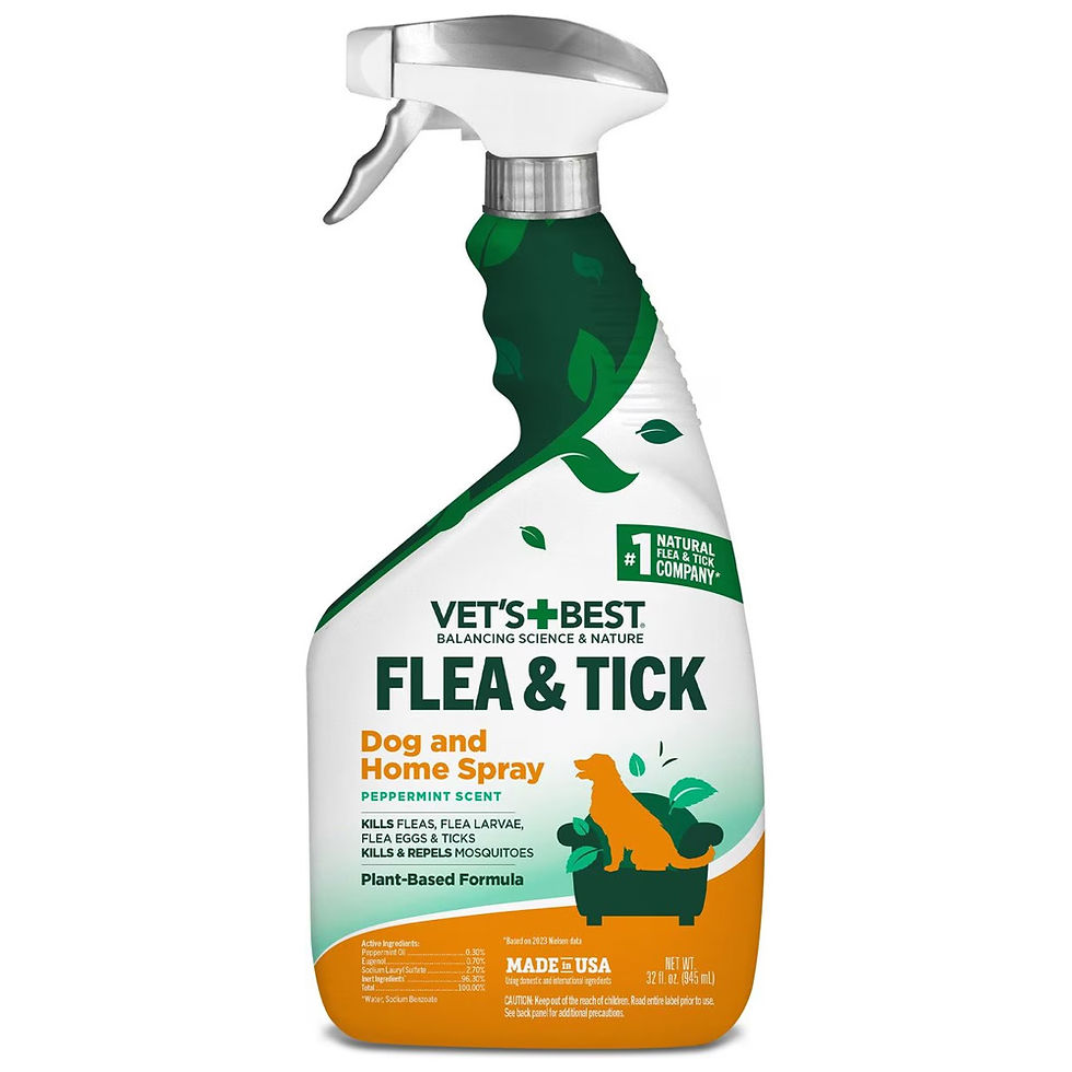 Bottle of all natural plant based dog flea cleaner