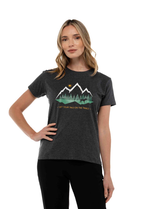 A dog lover wearing a dog mom shirt