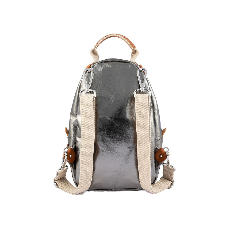 Miniaturbild: Rucksack metallic grau Memmino aus waschbarem Papier von Uashmama