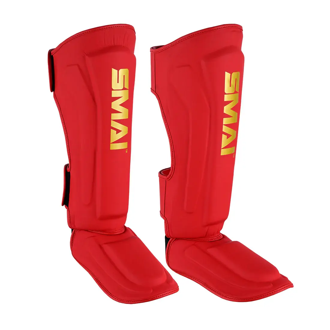 Gold Series Muay Thai Shin Guards - Red/Gold