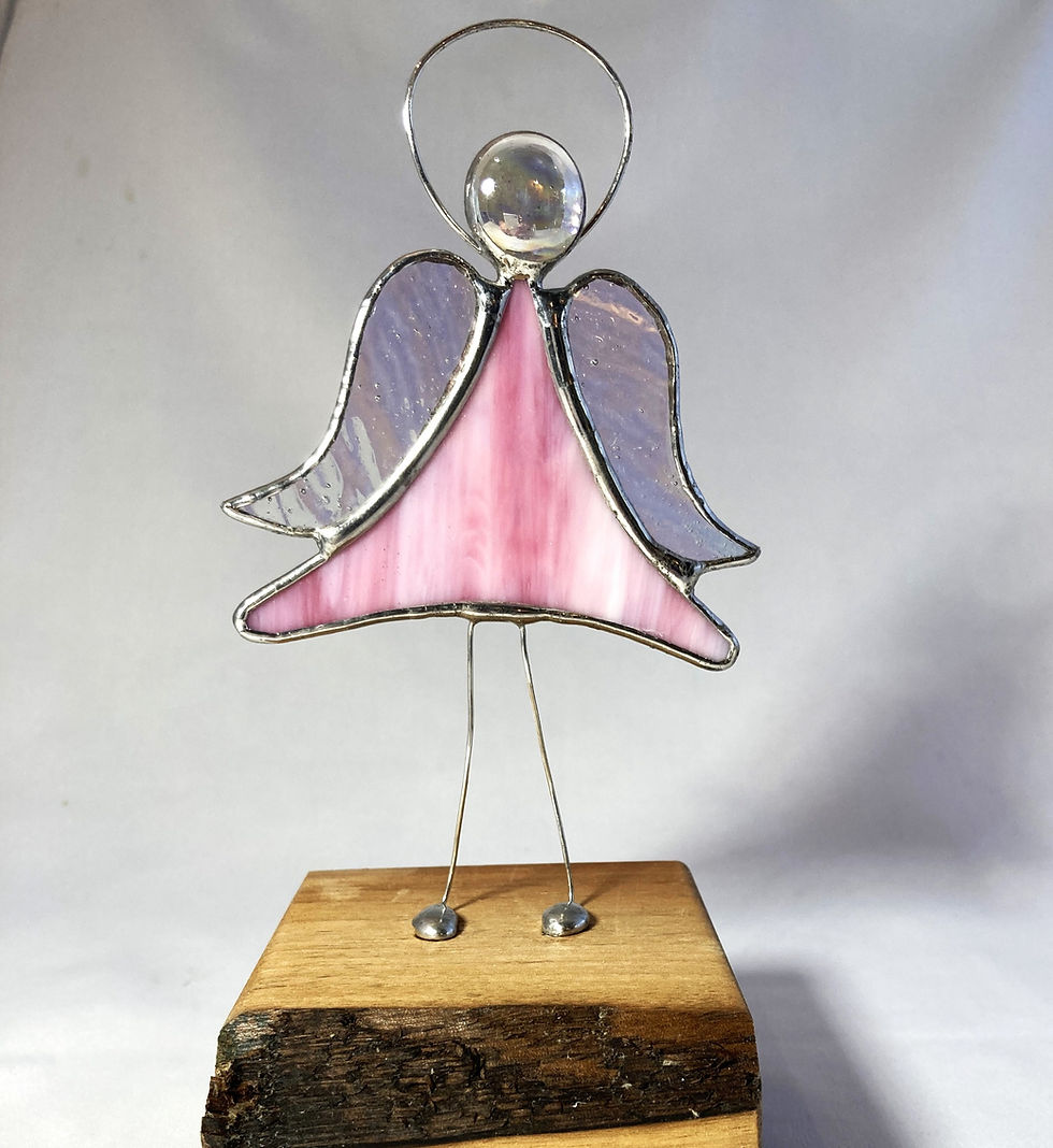 Thumbnail: Pink Stained Glass Jiggling 'Angel with Attitude'
