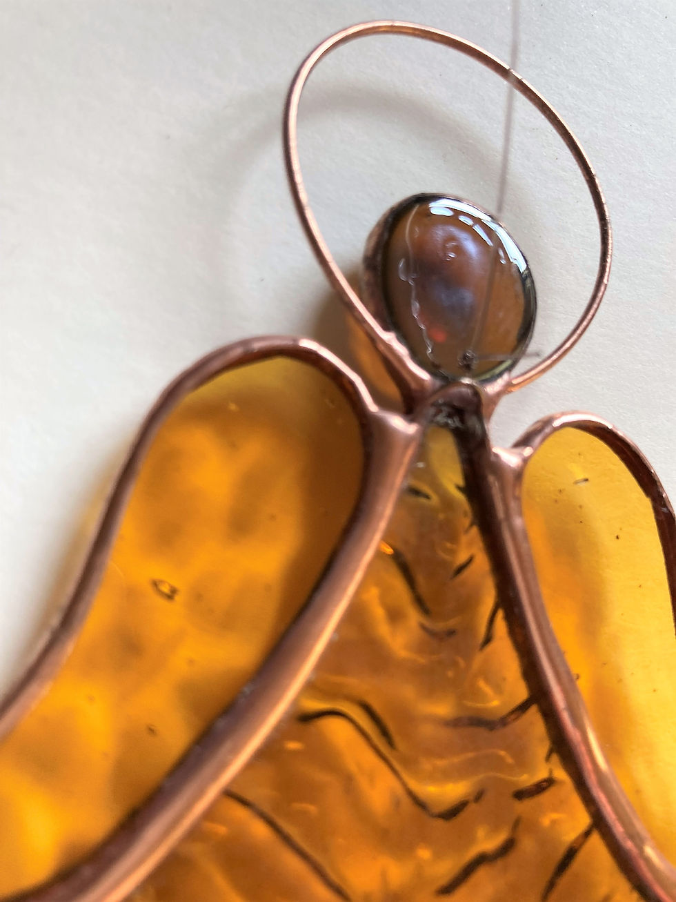 Thumbnail: Gold/Copper Stained Glass 'Angel with Attitude'