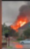 The Carnie home from a distance during last night's fire.