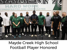 Mayde Creek Football Player Makes History with Prestigious Award