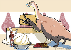 クリスマスサンタと恐竜④