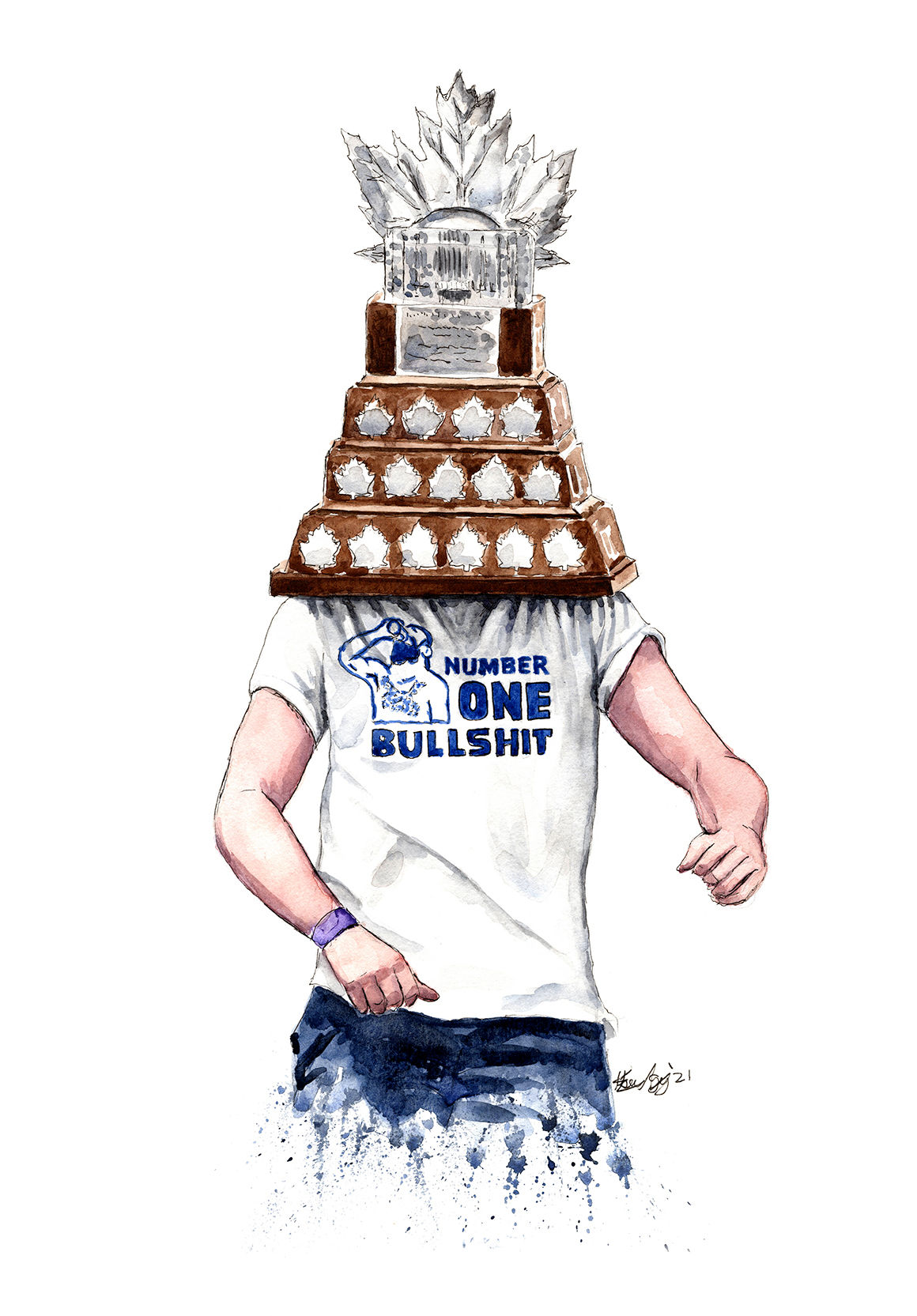 Vasy Dancing with Trophy, 2021 Stanley Cup Champion  - Print