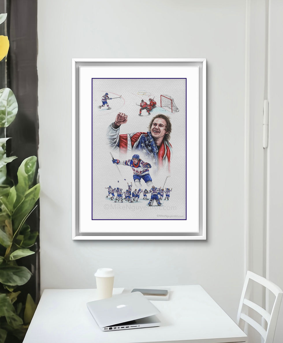 Thumbnail: Jack Hughes Olympic collage - print 