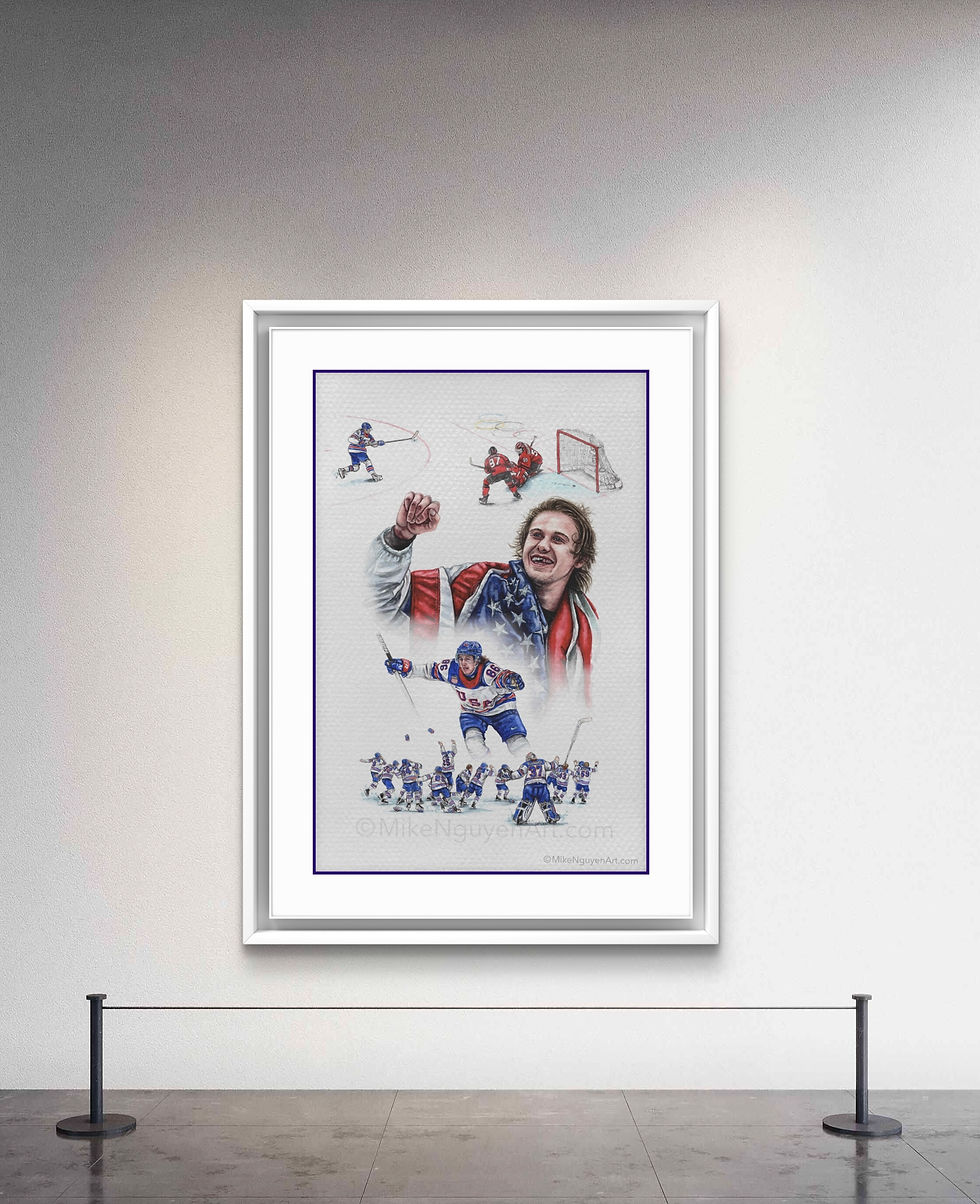 Thumbnail: Jack Hughes Olympic collage - print 