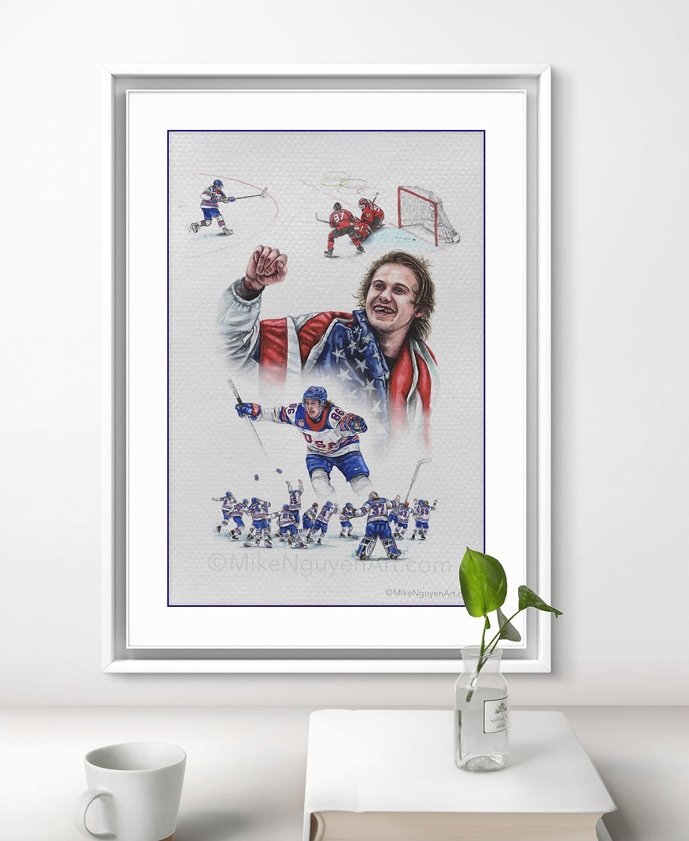 Thumbnail: Jack Hughes Olympic collage - print 