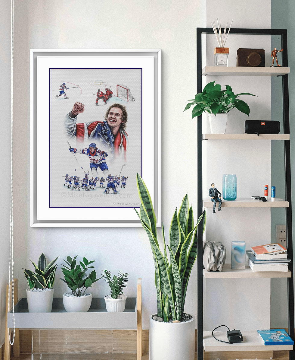 Thumbnail: Jack Hughes Olympic collage - print 