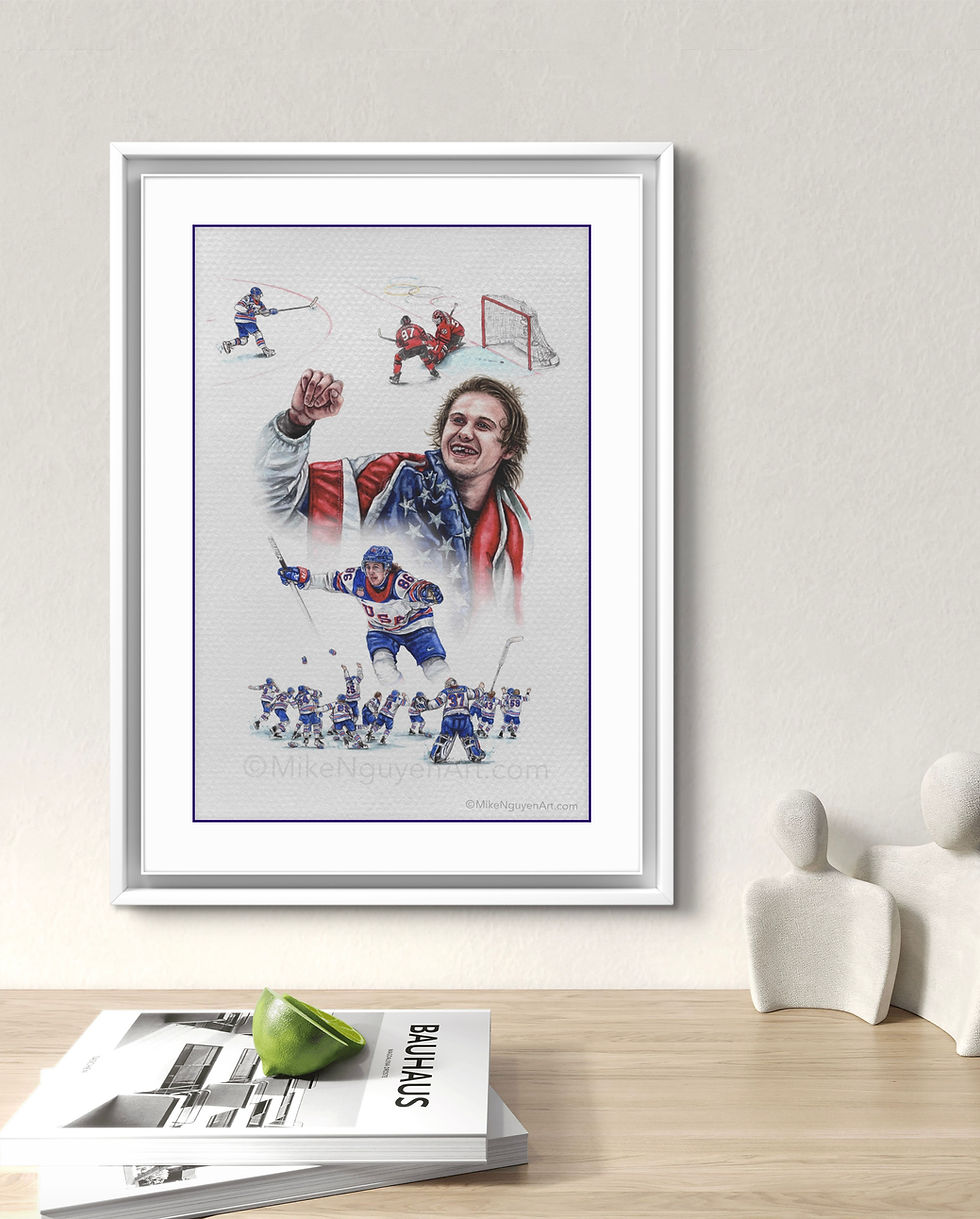 Thumbnail: Jack Hughes Olympic collage - print 