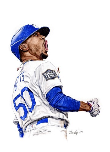 Mookie Betts, 2020 World Series Champion - Print | Mike Nguyen Art