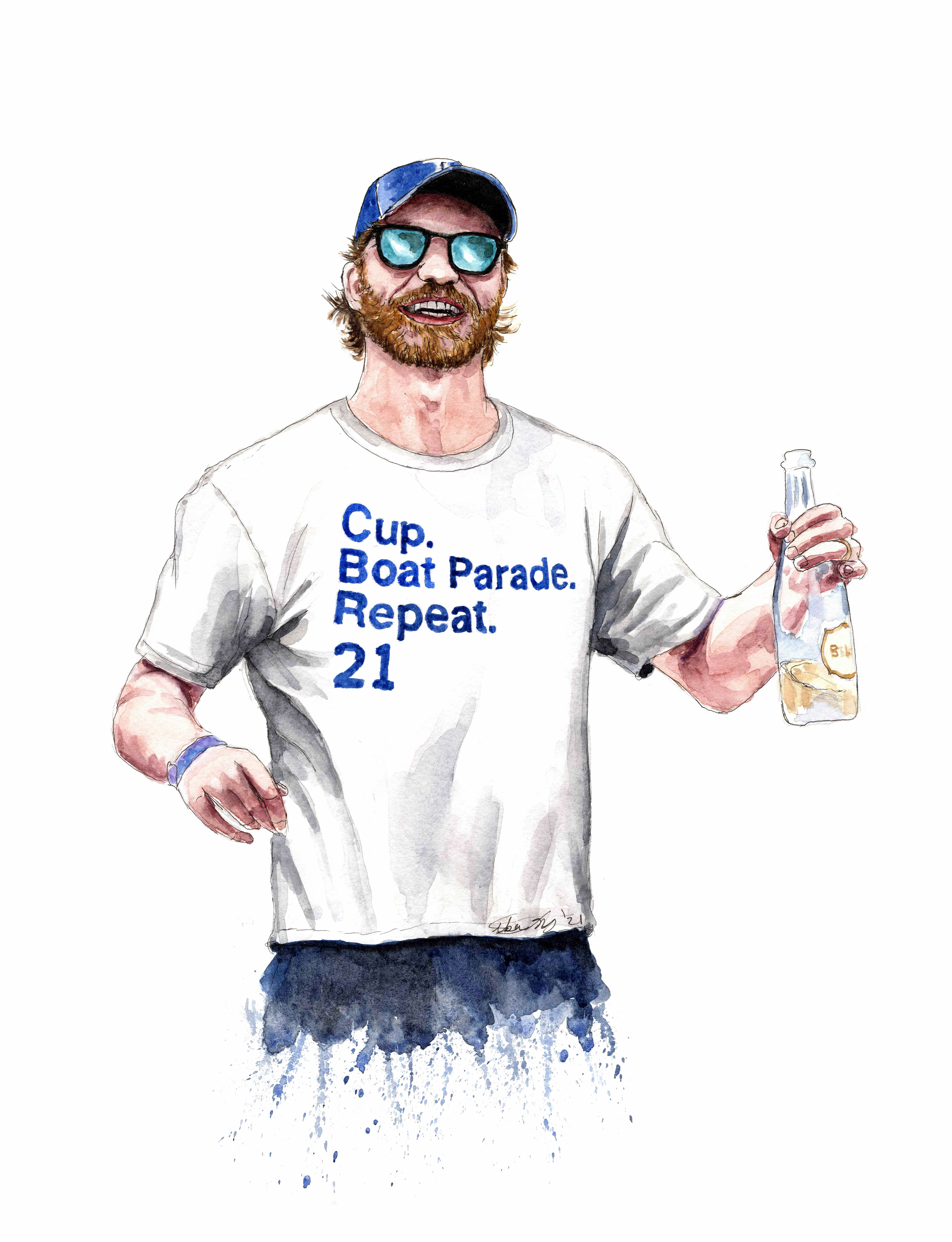 Brayden Point at the Parade, 2021 Stanley Cup Champion - Print