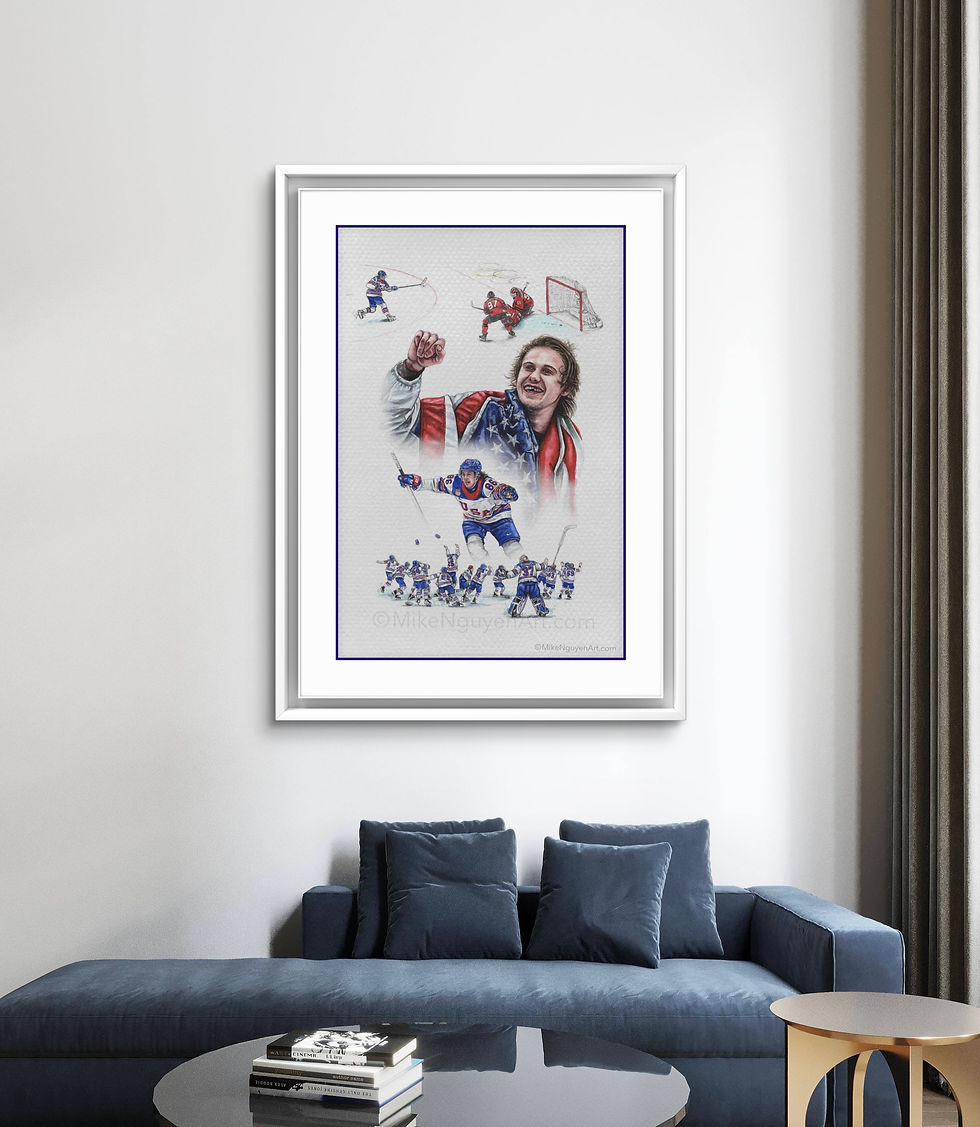 Thumbnail: Jack Hughes Olympic collage - print 