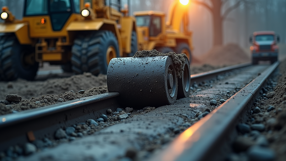 Close-up view of a line boring machine in action