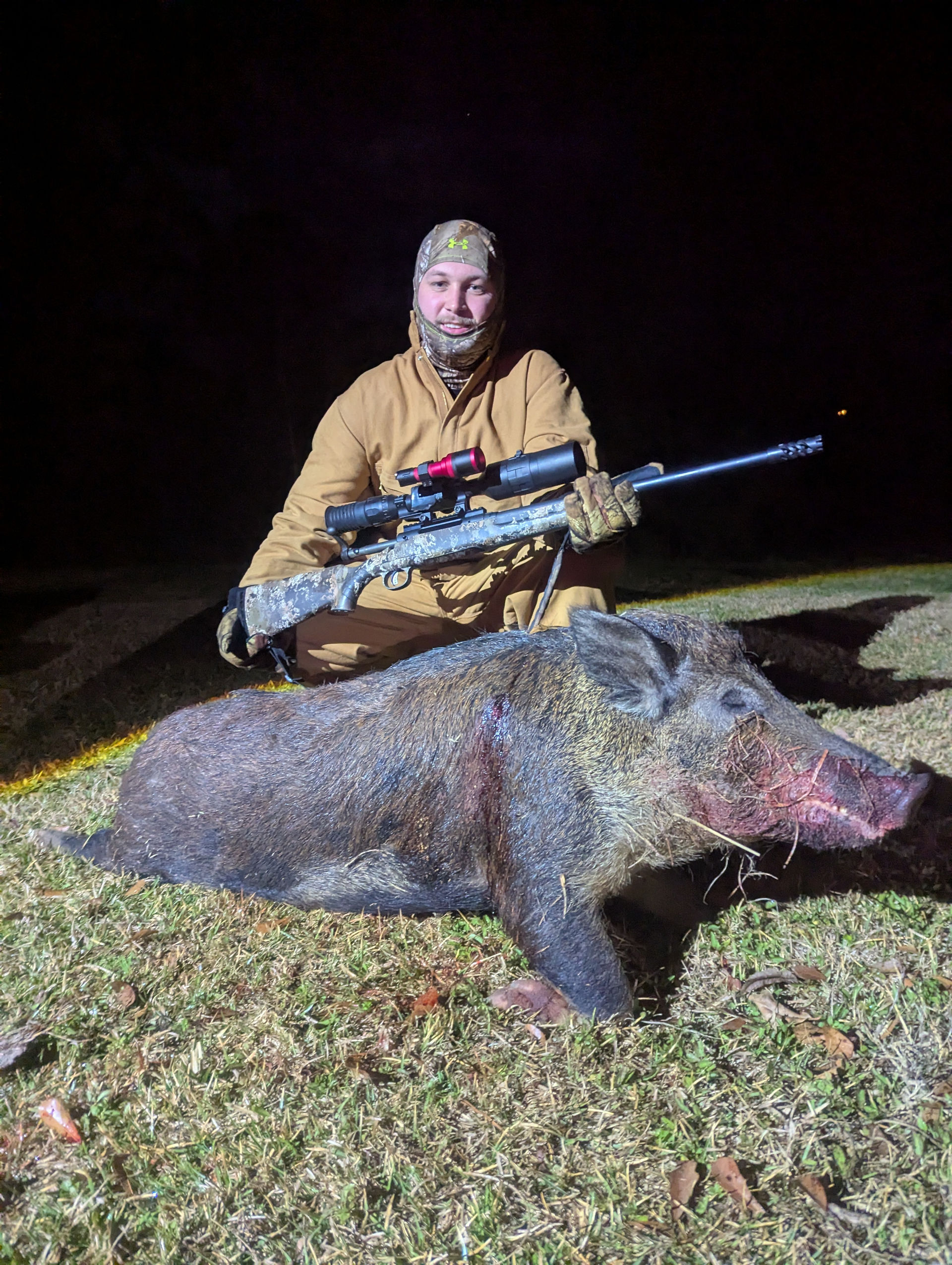 Hunter with 120lb sow