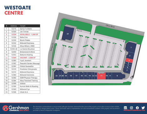 Map of a shopping center layout.