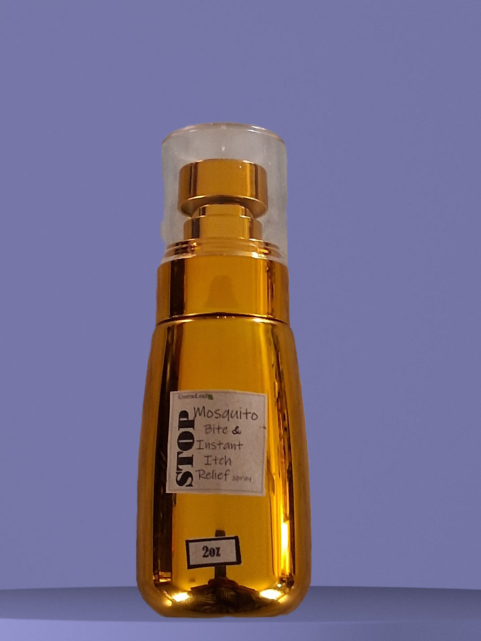 STOP: Mosquito Bite & Instant Itch Relief 2oz bottle Front View w/ Background 2 oz bottle