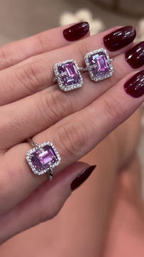 Miniatura: Anel Duo Lavanda - Rosa Prata com Banho de ouro branco 