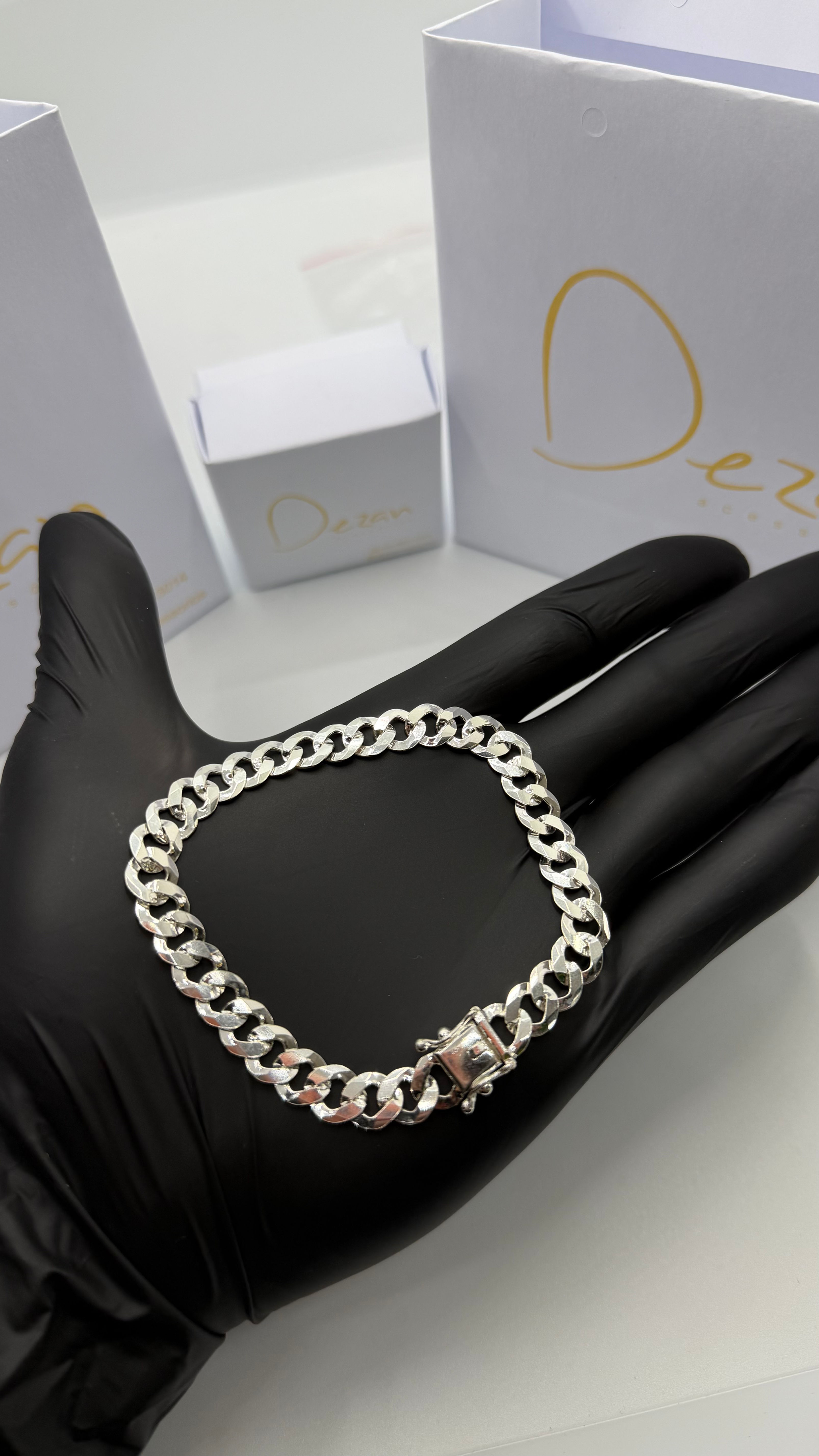 Pulseira 1x1 Escamada 8mm Prata925