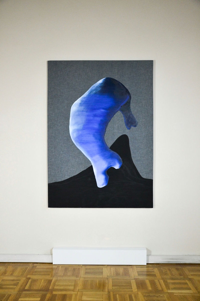 La Mascella Di Caino, acrilico e olio, denim (jeans) 200 x 160 cm