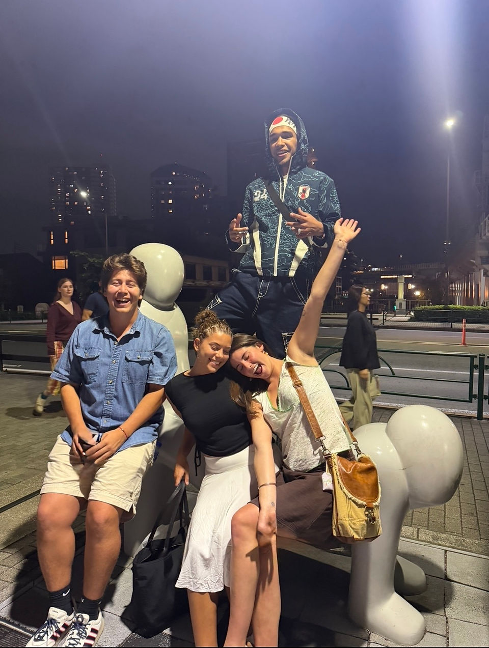 Sebastian, Camille, Kaleb, and Kaya in Asakusa