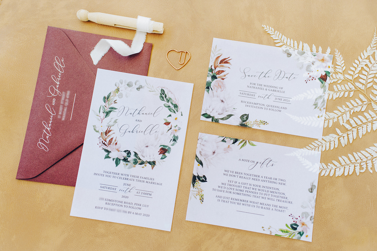 Your guide to wedding stationery Rockhampton wedding invitation design