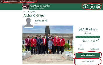 Alpha Xi Gives Line Page