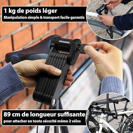 Antivol Vélo Câble 10 M Avec Code - Câble Acier Gainé 12 Mm, Cadenas à Combinaison, 2.7 Kg