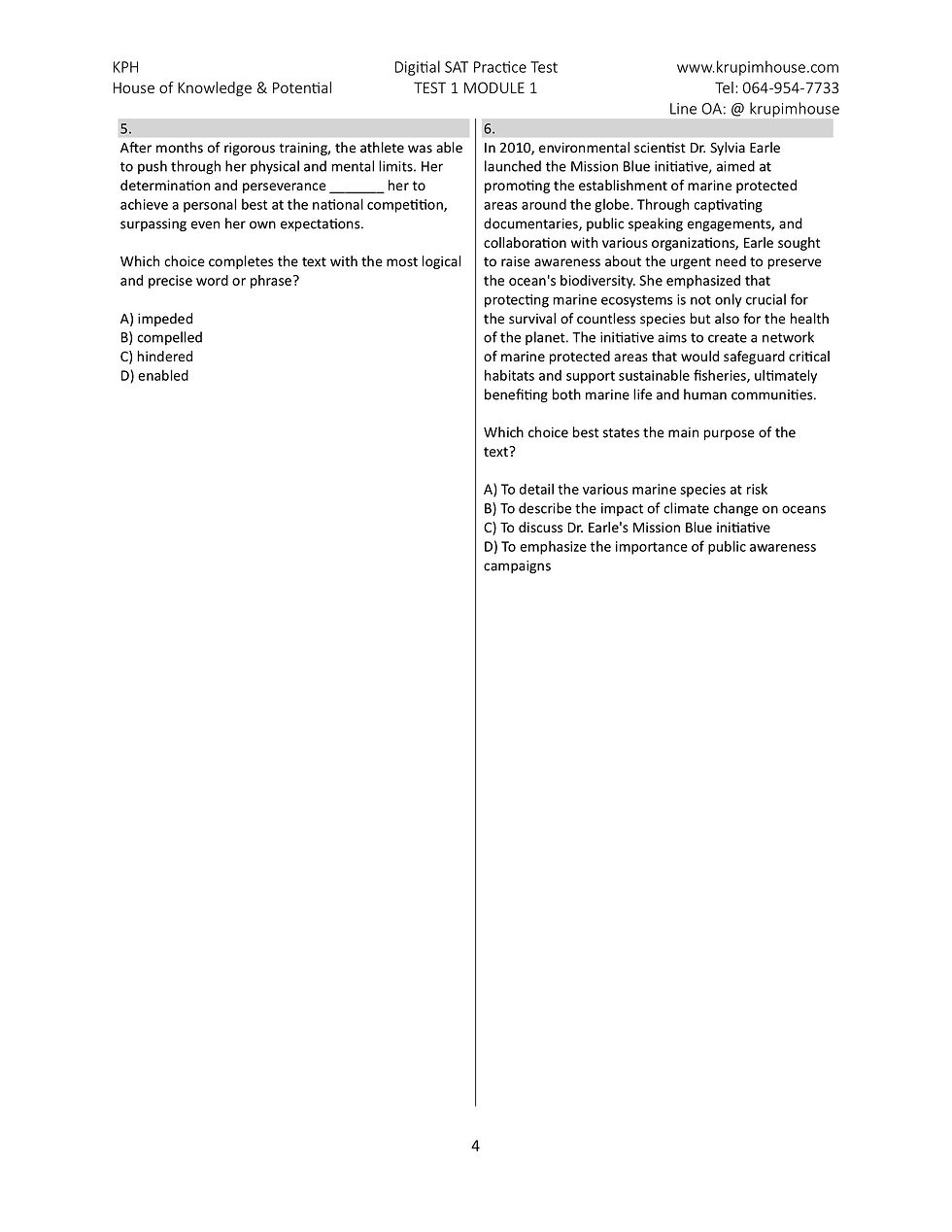 Thumbnail: Digital SAT Reading and Writing - 4 Practice Tests - Book1