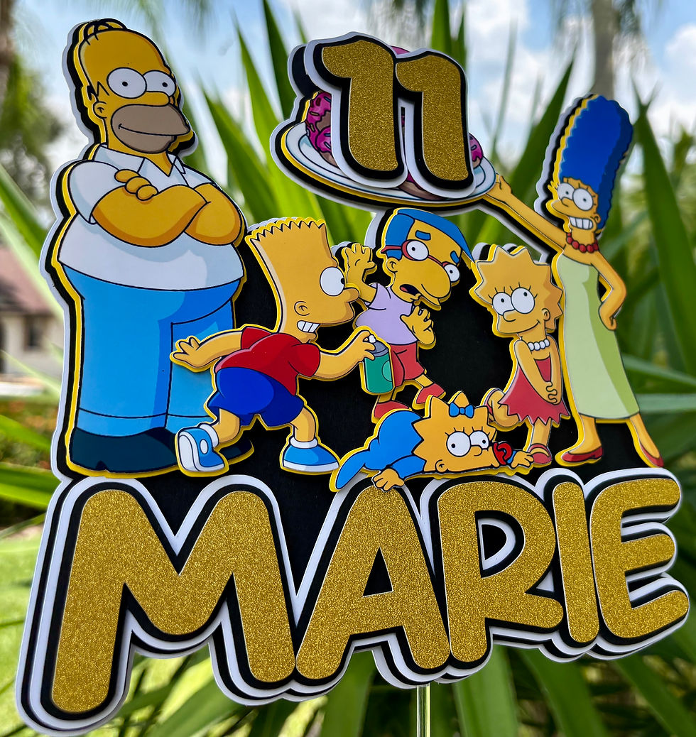 Thumbnail: The Simpsons Cake Topper, Tv show Bart, Lisa, Maggie, Marge, Homer and Milhouse