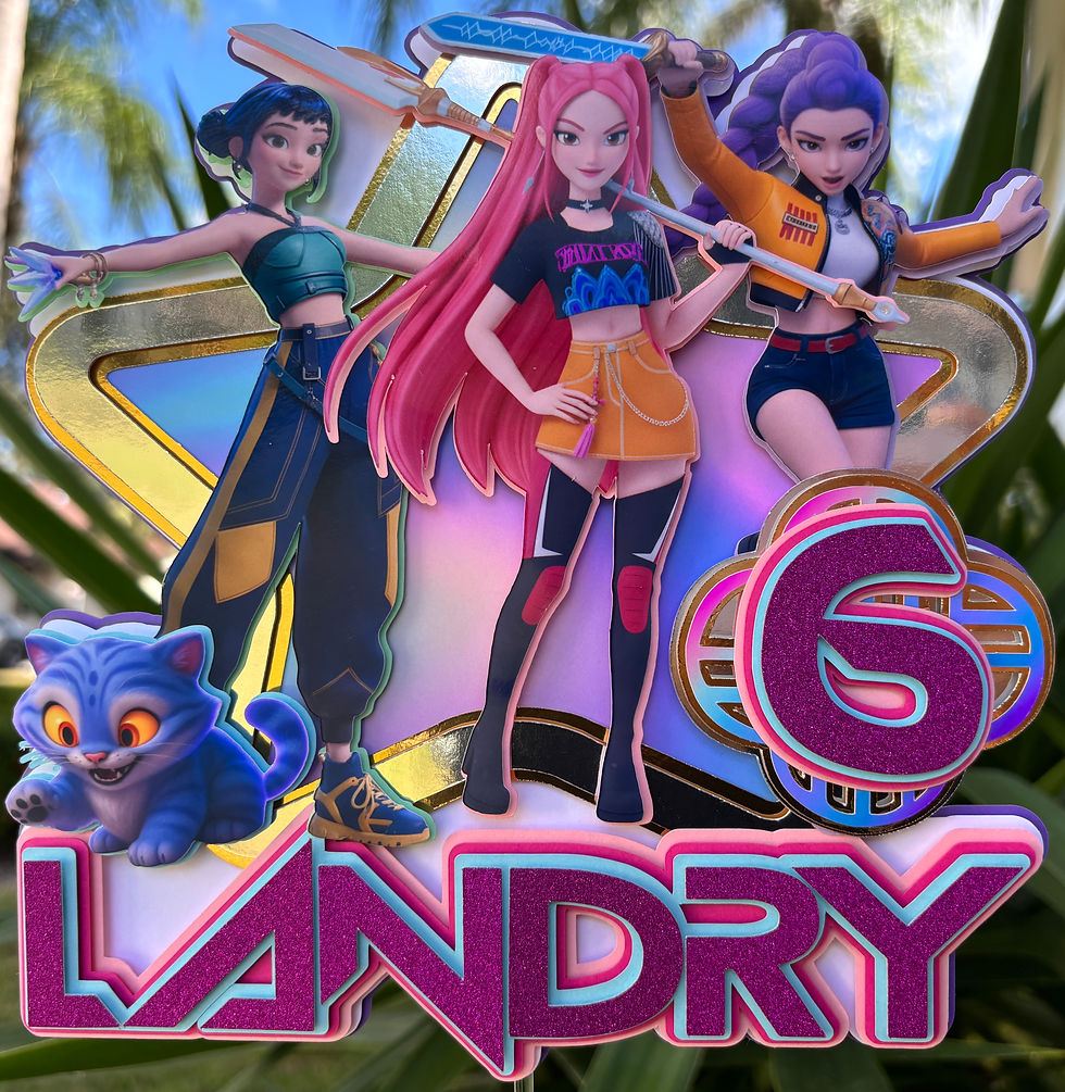 Thumbnail: Kpop Demon Hunters Cake Topper, K-Pop Topper Huntrix, Saja Boys