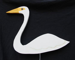 White Crane Plant Art