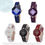 Thumbnail: Women Fashion Rhinestone Cut Quartz Watch with Leather Watchband, TGAWKYKS159992