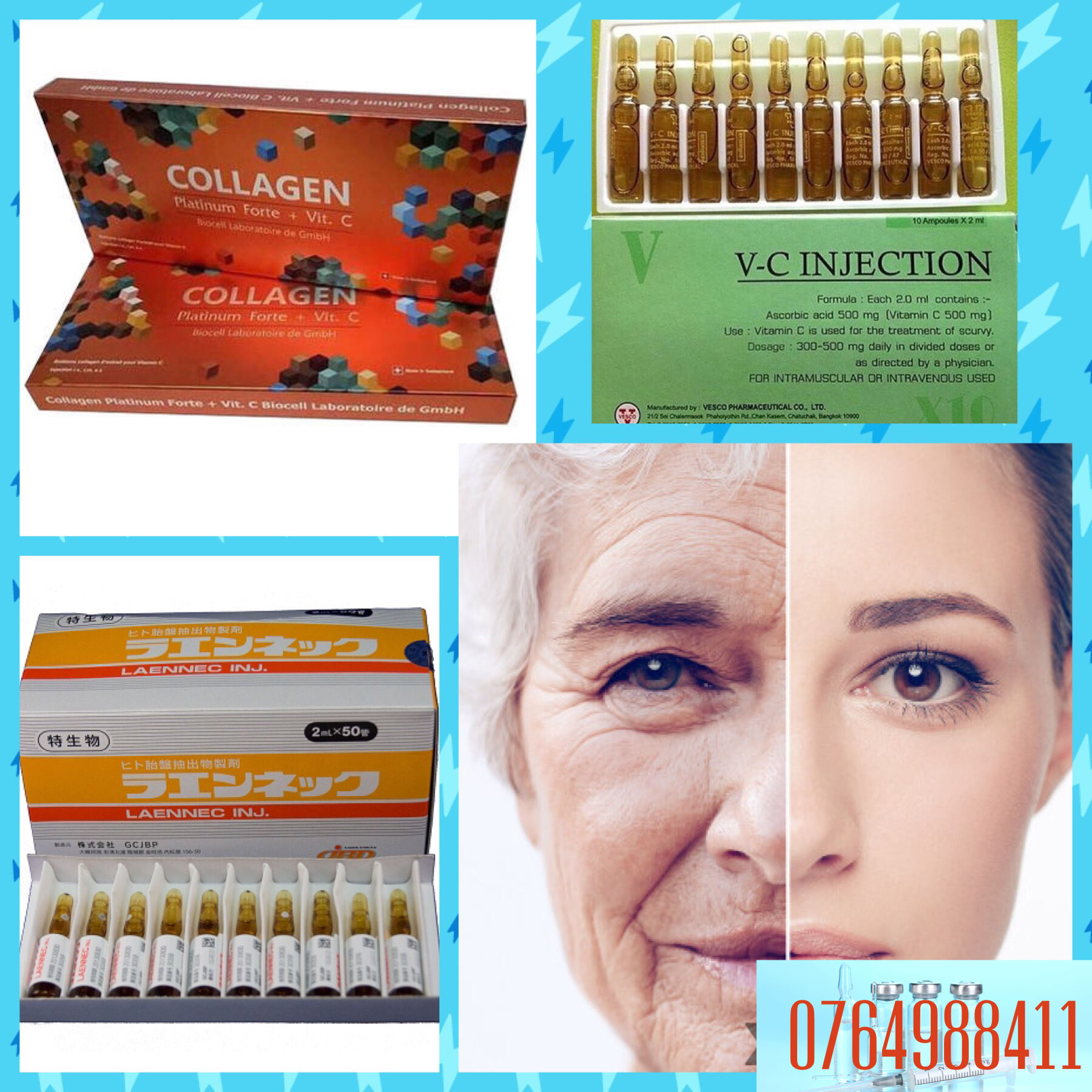 AntiAging Pack - Collagen + Placenta + Vitamin C 