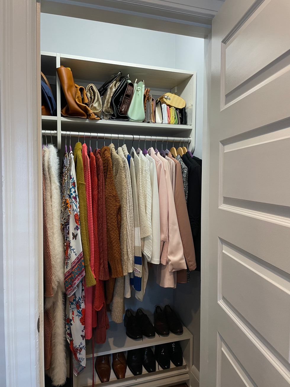 organized jackets on hangers