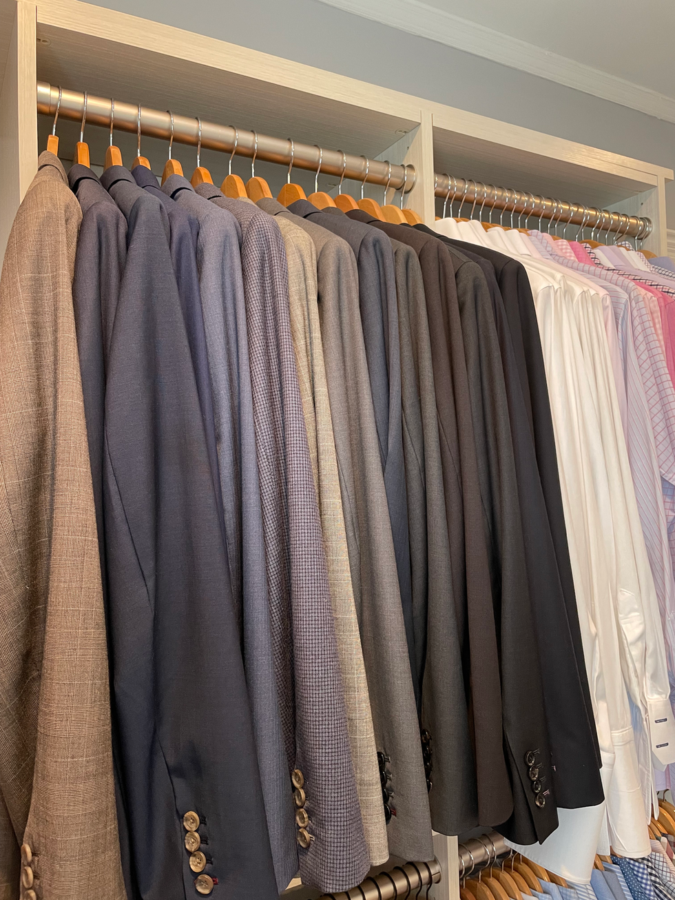 men's suits organized