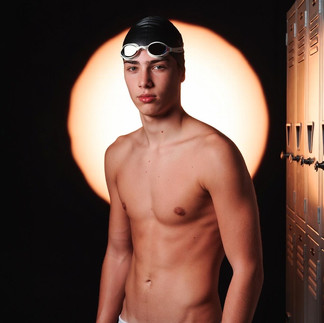 Typical physique of a freestyle professional – 20-year-old swimmer leaves the pool after training