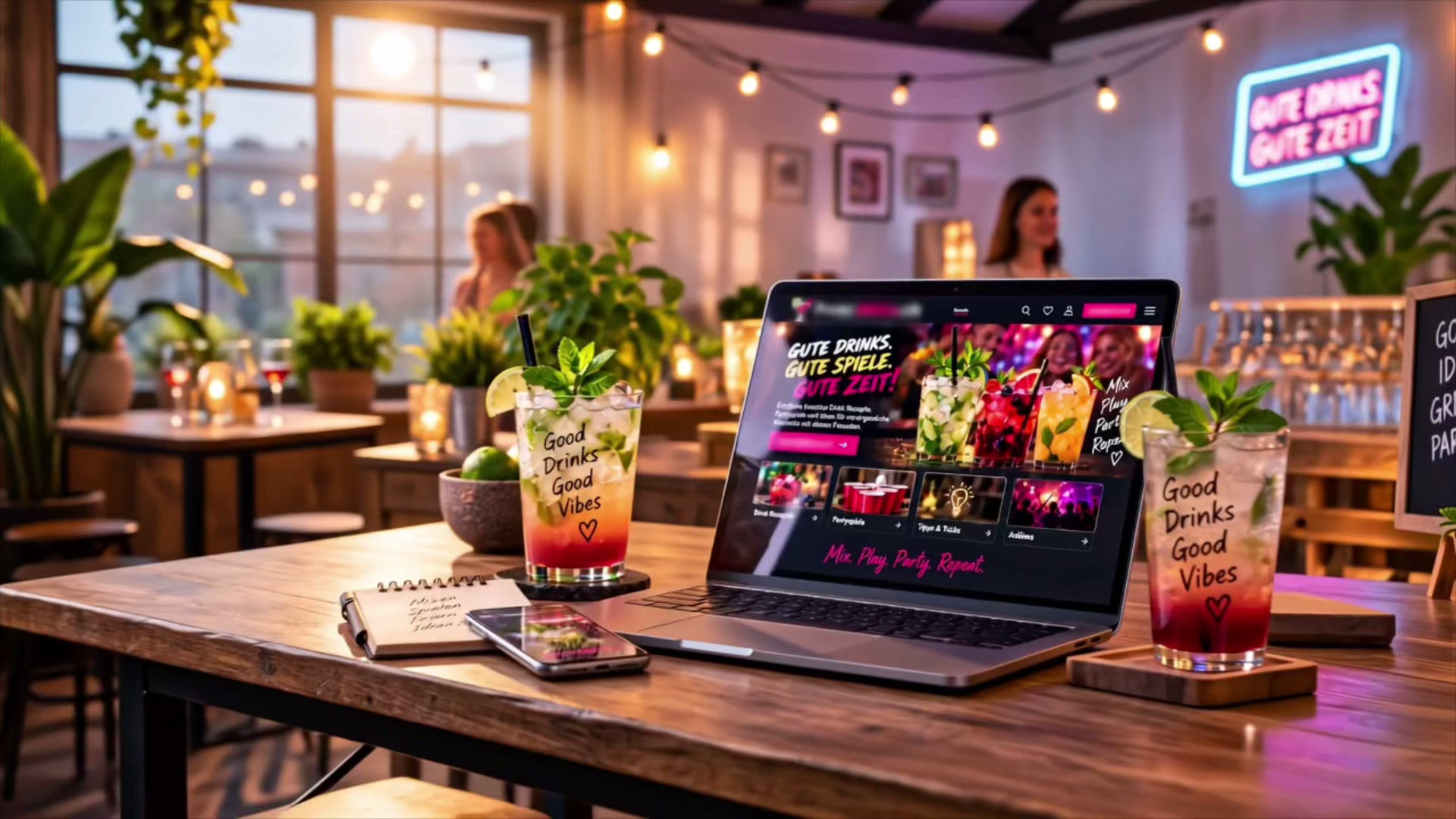 Fertiges Online-Business für Drink-Rezepte, Partyspiele & Video