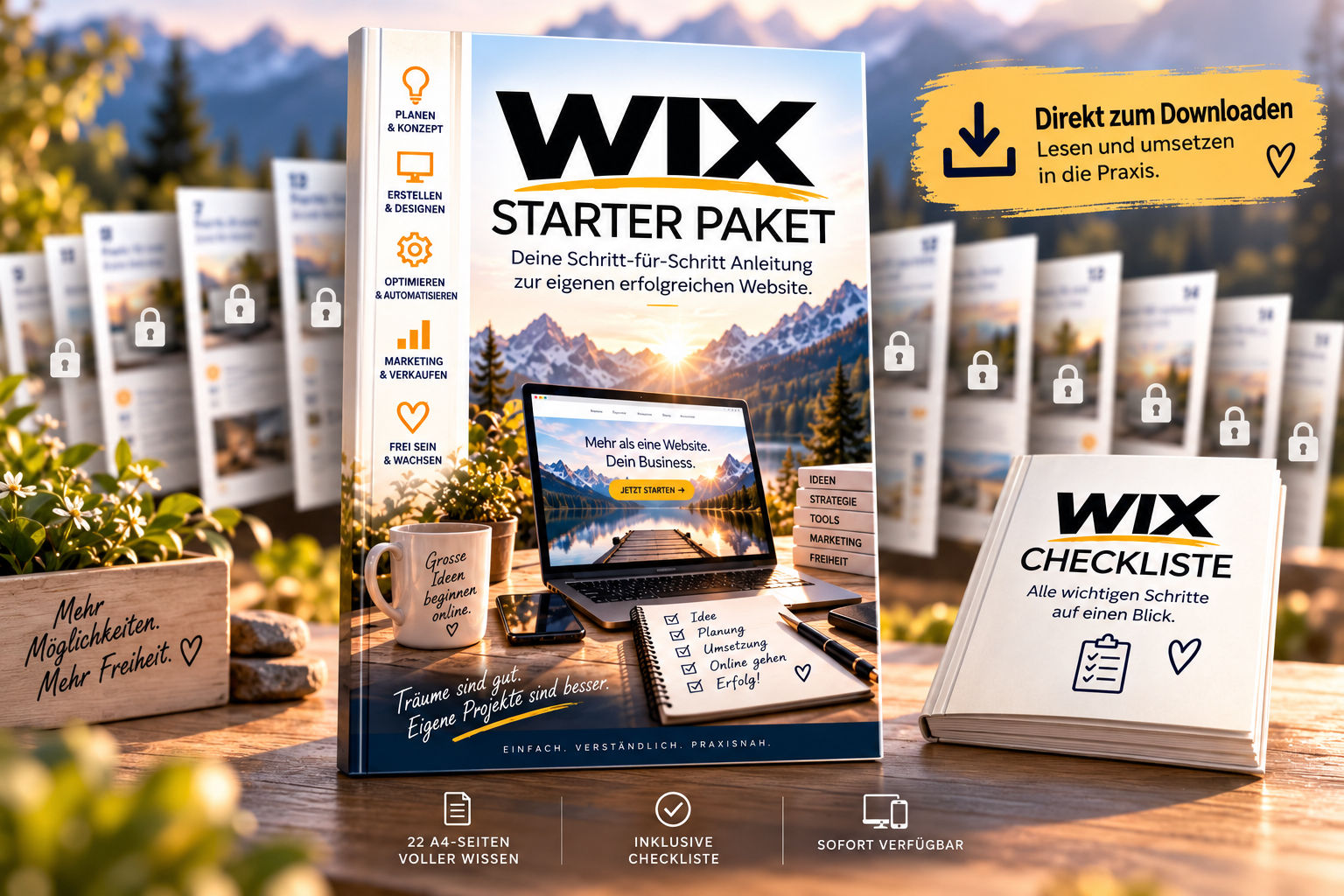 Wix Starter Paket – Praxis-Leitfaden mit geheimen Tipps, Checkliste & über 10 Ja