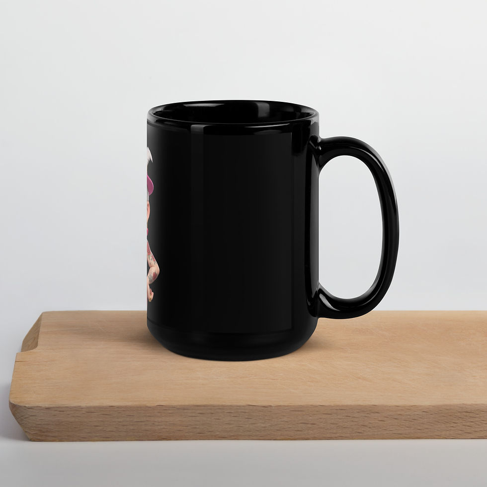 Miniaturbild: Schwarze glänzende Tasse
