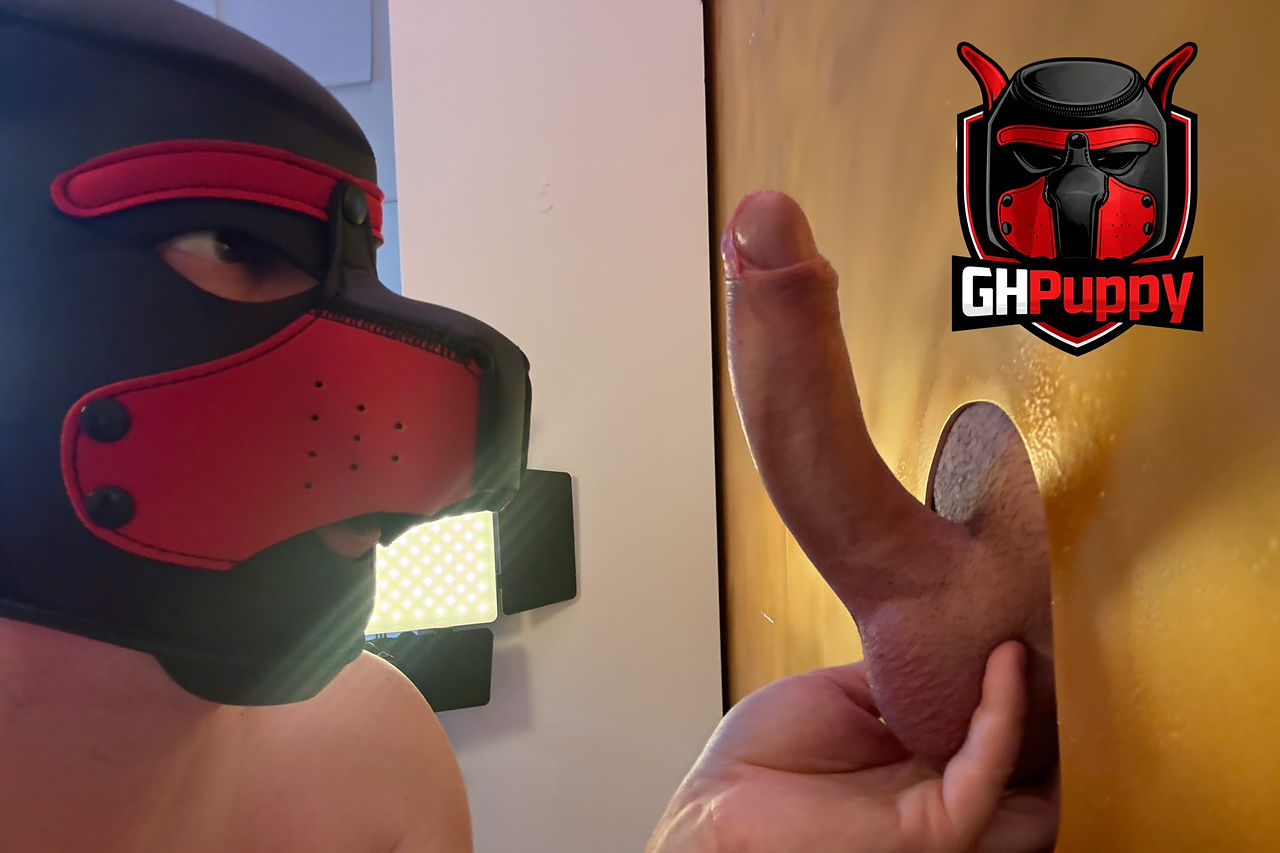 gay porn Puppys VOR und HINTER der Gloryhole-Wand