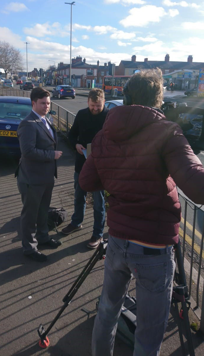 EarthSense Technical Director, Roland Leigh Filming with ITV Central