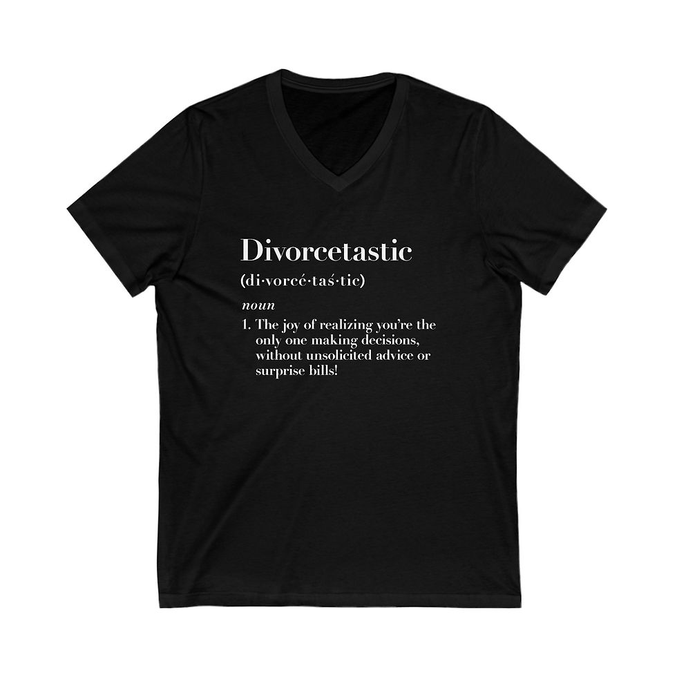 Thumbnail: Divorcetastic Unisex Jersey Short Sleeve V-Neck Tee