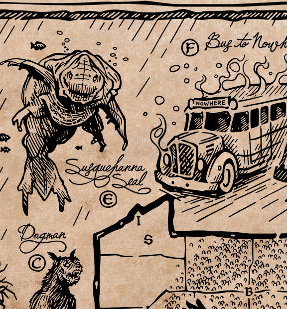 Thumbnail: Cryptid and Folklore Map of Pennsylvania 