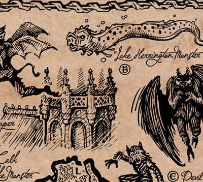 Thumbnail: Map of Kentucky Cryptids and Folklore