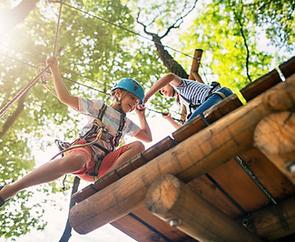 Kids On Rope Bridge