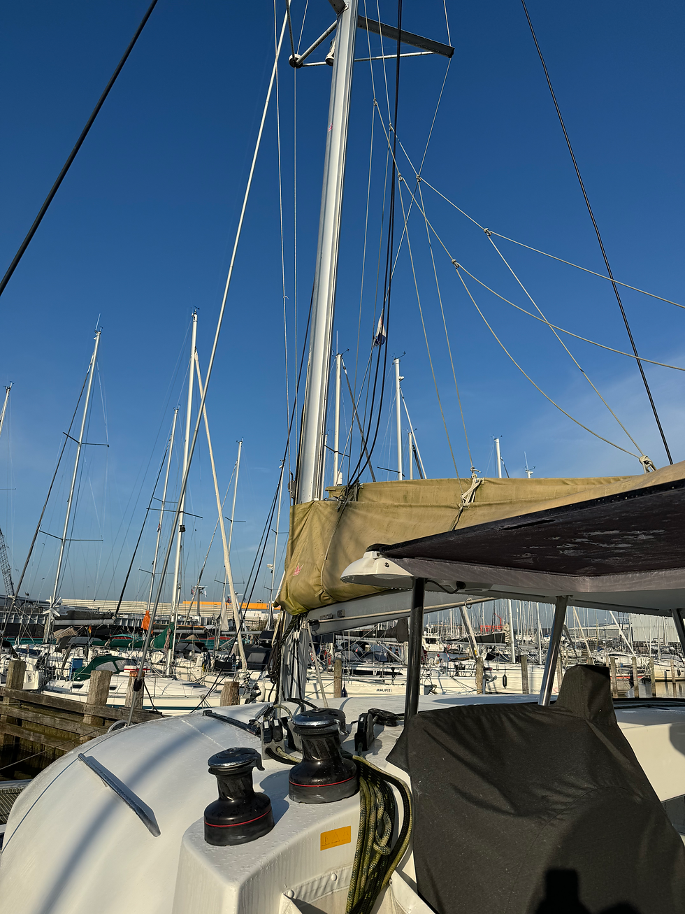 Unser Katamaran Maido bei der Besichtigung